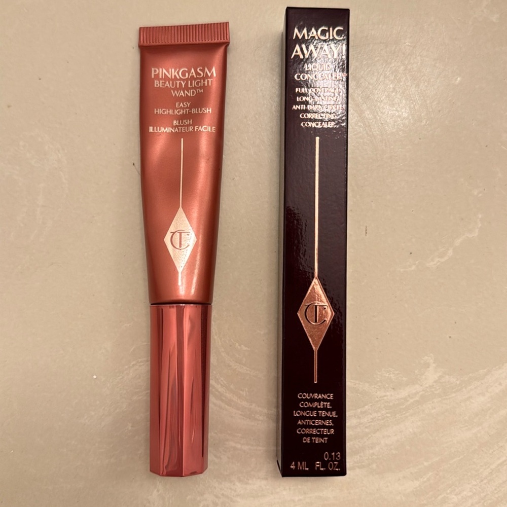 New, unopened Charlotte Tillbury Magic Away Concealer Medium, Pinkgasm Blush
